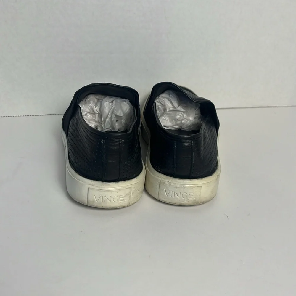 Vince Blair Slip-Ons Black Perforated Leather Size 6